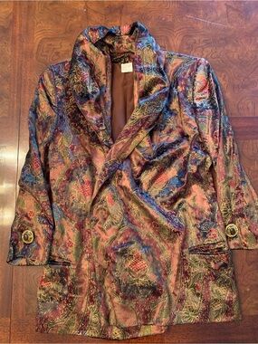 Vintage Women's Multi-Color Paisley Floral Brocade Evening/Jacket/Blazer